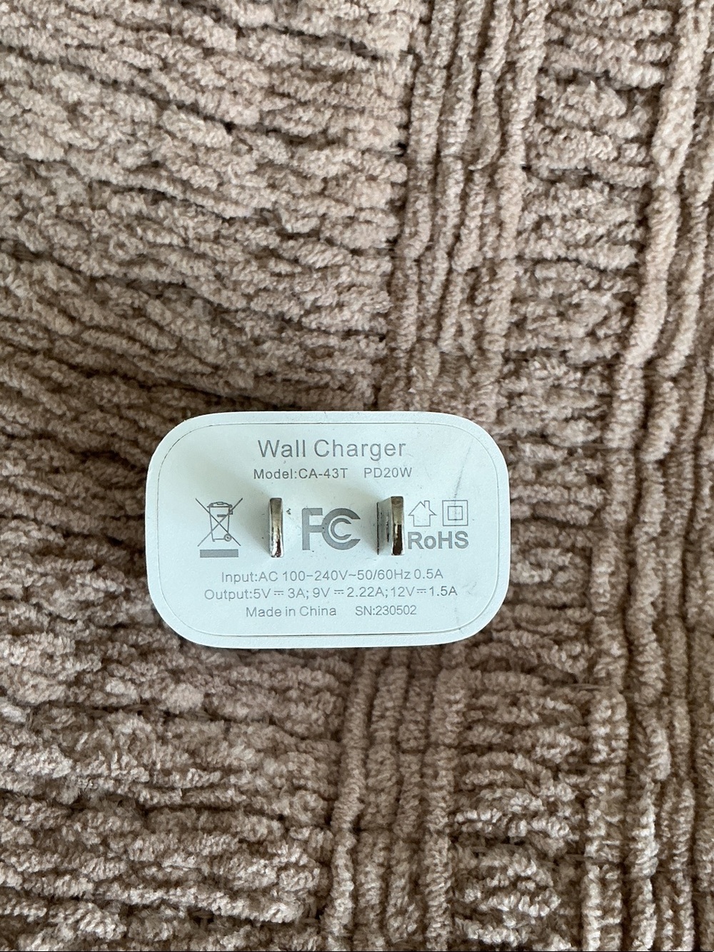 Wall Charger PD20W Fast USB Power Adapter - White